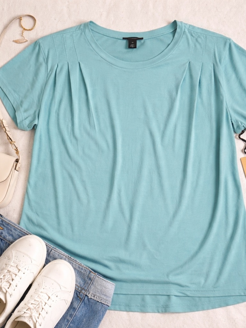 Halogen Aqua Pleated Shoulder Top XL NWT Nordstrom